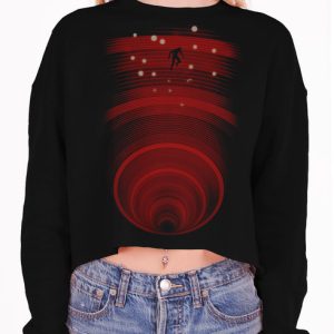 Abyss - Multicolor on Black Women's Cropped Sweatshirt