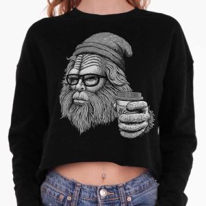Bigfoot - Multicolor on Black Women's Cropped Sweatshirt