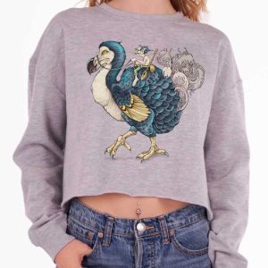 Dodo - Multicolor on Grey Heather Women's Cropped Sweatshirt