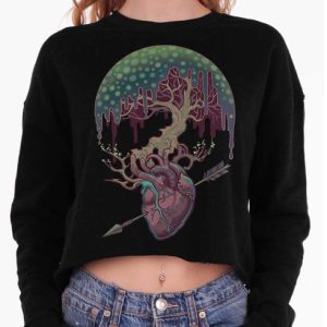 Empathy - Multicolor on Black Women's Cropped Sweatshirt