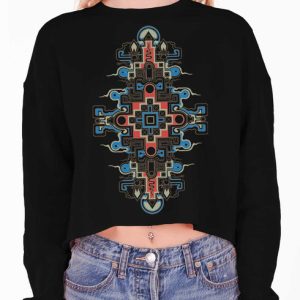 Equilibrium - Multicolor on Black Women's Cropped Sweatshirt