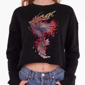 From The Ashes - Multicolor on Black Women's Cropped Sweatshirt