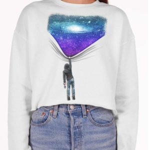 Hang Man - Multicolor on White Women's Cropped Sweatshirt