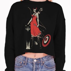 Huntress - Multicolor on Black Women's Cropped Sweatshirt