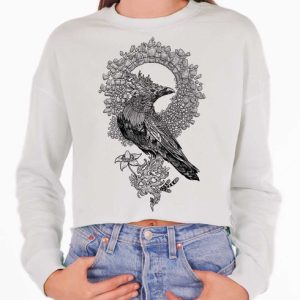 Oracle - Black on White Women's Cropped Sweatshirt